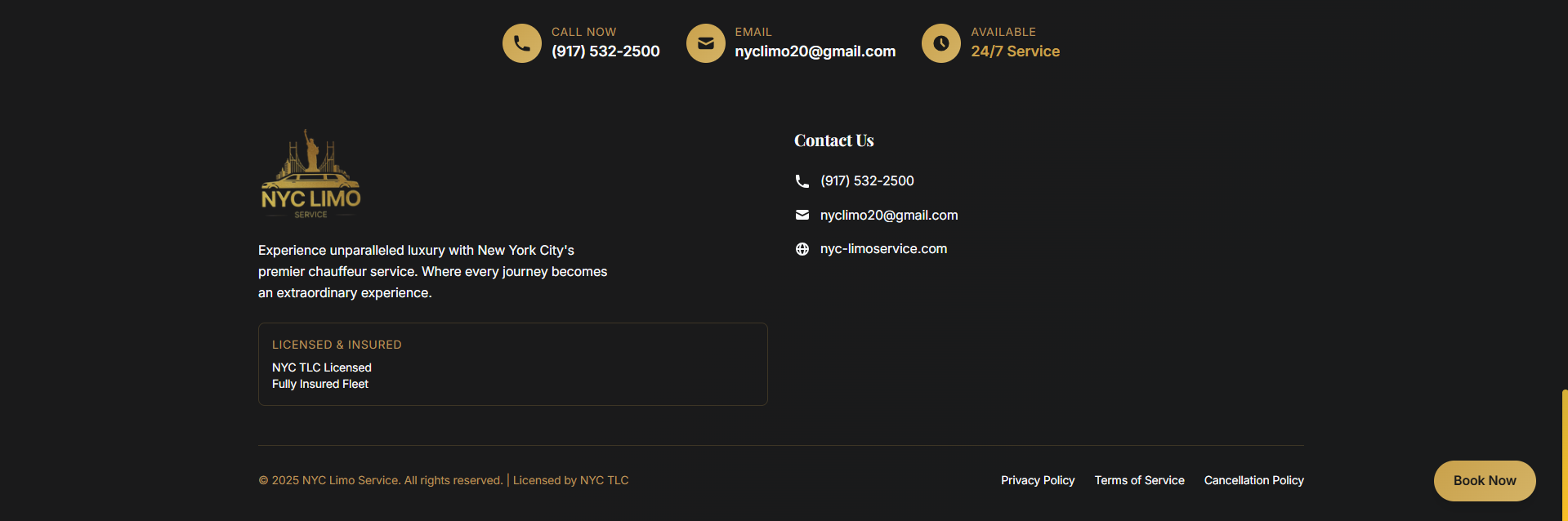 NYC Limo Service — Luxury Transportation portfolio screenshot 3 — Fredocloud Dubai UAE